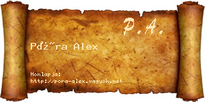 Póra Alex névjegykártya